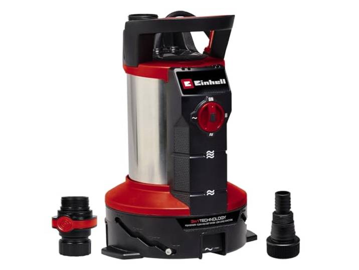 Einhell Schmutzwasserpumpe GE-DP 7935 N-A LL 3-in-1 790 W 19500 l/h Fördermenge 9 m Förderhöhe Ø 35 mm Fremdkörper Aquasensor Universaladapter