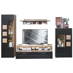 Innostyle Wohnwand Sonate Lack Schwarz