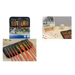 Kangaro, Pinsel, Aquarell-Pinsel-Set, 10-teilig, im Etui Pinsel aus Ponyhaar, sortiert in 10 Formen und