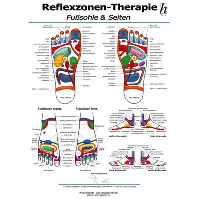Reflexzonen-Therapie Mini-Poster - Fußsohle & Seiten DIN A4, Poster von , Hawelka, Uwe, 978-3-86957-077-8