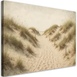 LEINWANDBILD Strand Dünen im Shabby Chic Stil 120x80cm