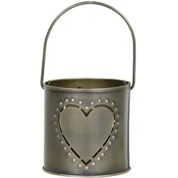 Chic Antique Hurricane Windlicht mit Dekor, H8,5/D8 cm, Herz