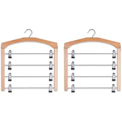 2er Set Zeller Mehrfach Rockbügel Hosenbügel Kleiderbügel Anzugbügel Holz