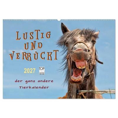 Lustig und verrückt - der ganz andere Tierkalender (Wandkalender 2027 DIN A2 quer), CALVENDO Monatskalender