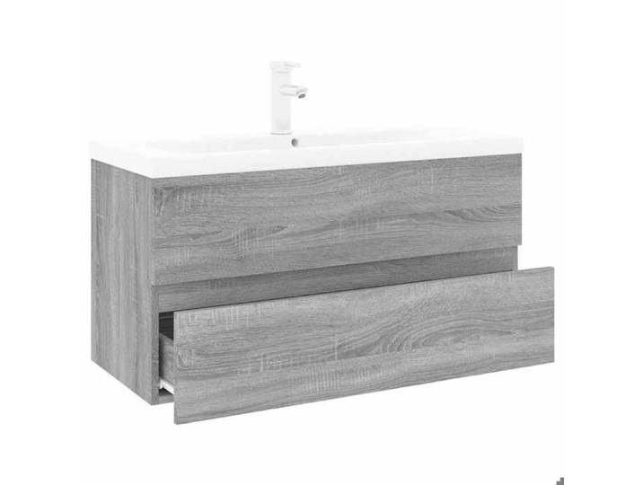 (Vente chaude) Meuble lavabo avec bassin intégré Sonoma gris Bois d'ingénierie - M969665