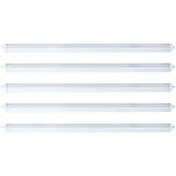 Wannenleuchte LED Feuchtraumlampe weiß Werkstattleuchte Industrie IP65, Kunststoff, 1x LED 48W 5760lm 4000K neutralweiß, LxBxH 150x6,5x5,8 cm, 5er Set