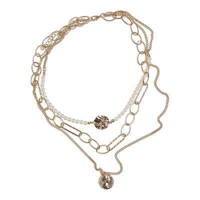 Edelstahlkette URBAN CLASSICS "Urban Classics Unisex Ocean Layering Necklace", gold, Halsketten, Herren, onesize, Eisen, Edelstahlkette