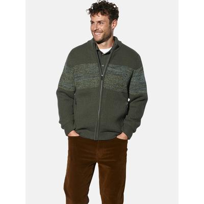 Strickjacke BABISTA "Outdoor Strickjacke BRUSITATI", Herren, Gr. XL, grün (oliv), Obermaterial: 70% Polyacryl PAN. 30% Wolle mw., Strickjacken Strickjacke