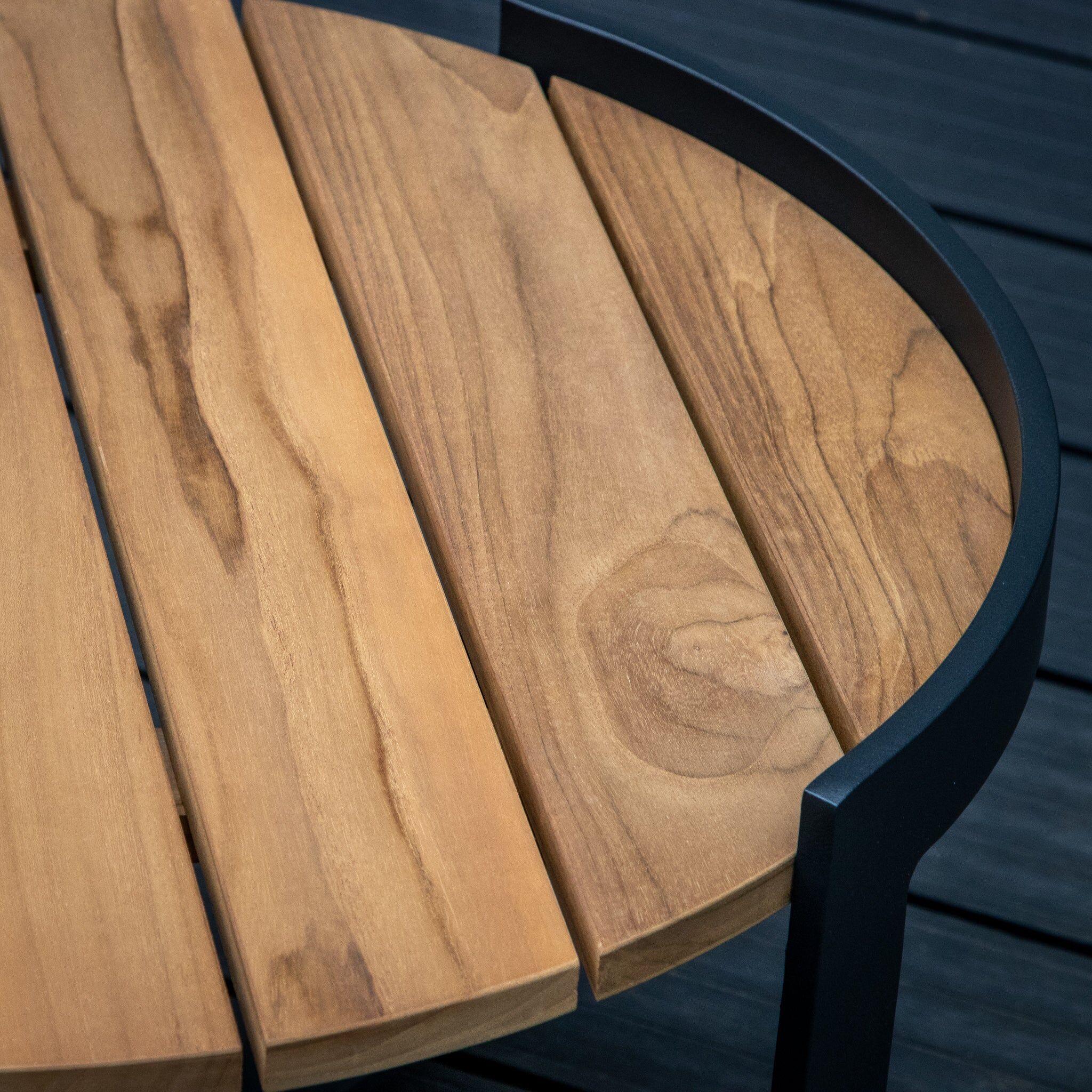 Harbour Lifestyle Bloom Coffee Table with Teak Top in Charcoal