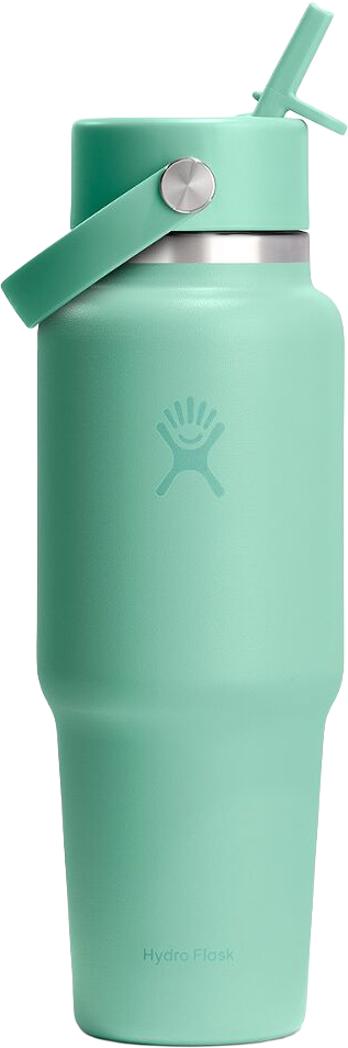 Hydro Flask 946 ml Wide Mouth Travel Bottle with Flex Straw Cap Mermaid Green 0.946 L