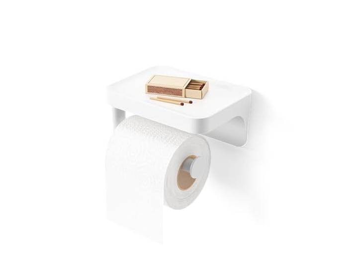 Umbra Flex Zelfklevende Toiletrolhouder met Plankje, Wit