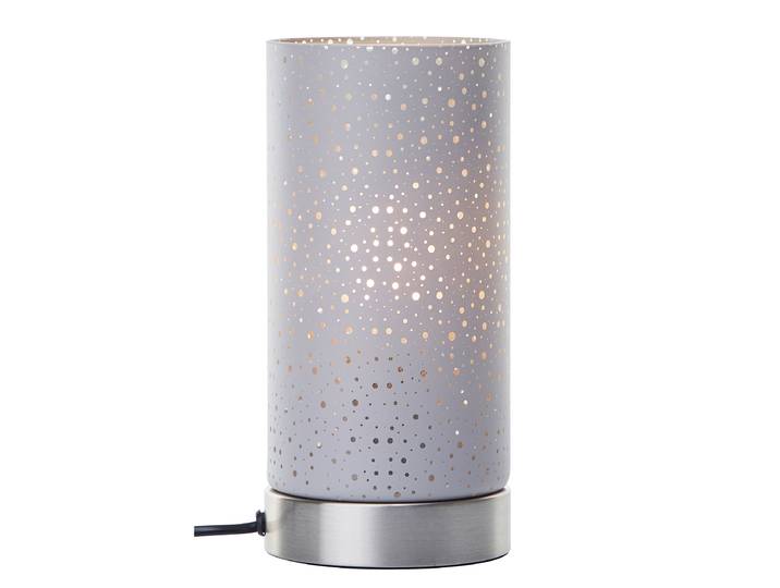Lampe Ø 11cm Gris/Gris Fer, poli Verre coloré E27