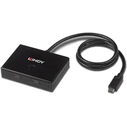 Lindy USB Switch (USB-C, 2 Ports), Dockingstation + USB Hub, Schwarz