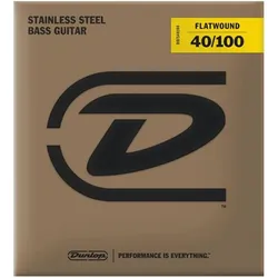 Dunlop Bass Flatwound Stainless Steel - 4-Strings Set (4x, Bass, 0.10"), Saiten