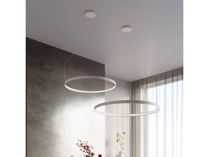 Hängeleuchte Rio SOLLUX LIGHTING, weiß / opal, für Wohn- / Esszimmer, Aluminium, Modern