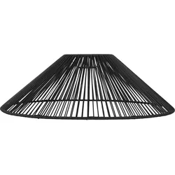 StarTrading Lampenschirm wetterfest für E27 D: 58cm Terrasse Balkon Rattanoptik schwarz