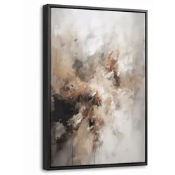 LEINWAND Bilder mit Rahmen - Farbe - Abstrakt - Beige - Kunst - 20x30