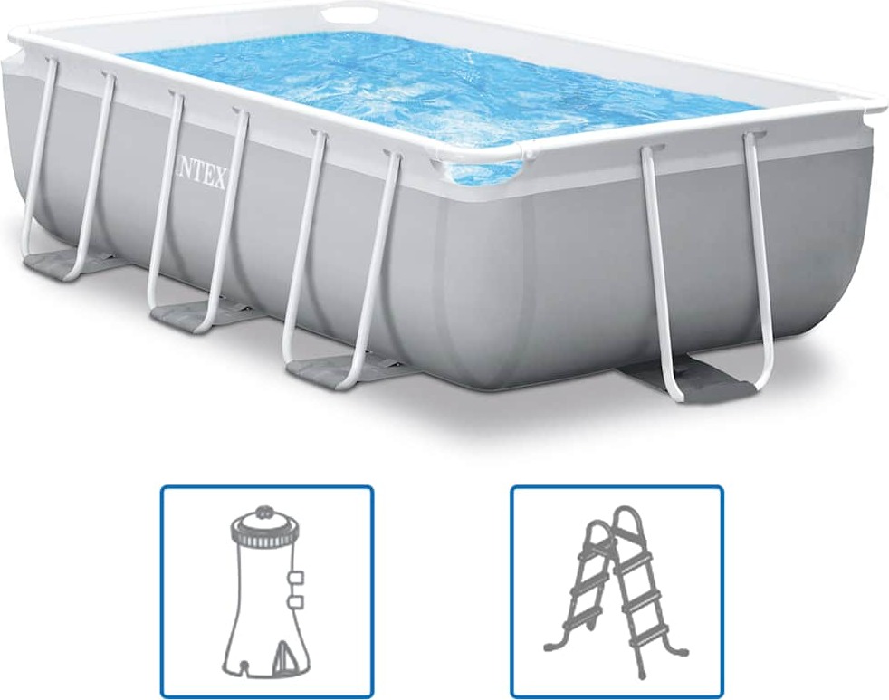 Intex 26784GN, 3539 l, Gerahmter Pool, Erwachsener & Kind, Grau, 48,8 kg