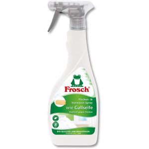 Frosch Fleckenentferner Flecken- und Vorwaschspray, Gallseife, gegen Eiweiß, für alle Textilien, pflanzliche Basis, 500 ml