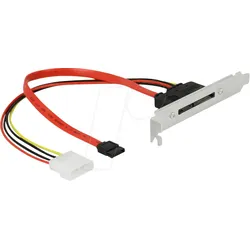 DELOCK 90418 - Slotblech SATA 22 Pin Stecker  > SATA Buchse + Molex 4 pin