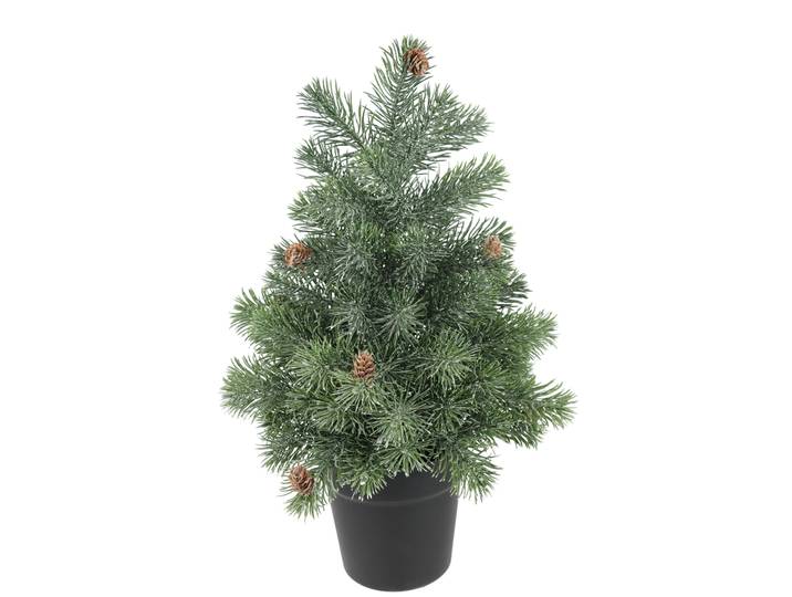 Künstlicher Weihnachtsbaum I.GE.A. Tannenbaum , grün, B:27cm H:48cm, Kunststoff, Weihnachtsbäume, Künstlicher Weihnachtsbaum, mit Zapfen im Topf Weihnachtsdeko Kunstbaum Kunsttanne klein Dekobaum