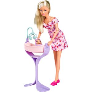 Steffi-Love Puppe Hello Baby, ab 3 Jahre, schwangere Steffi mit wachsendem Bauch, 29 cm
