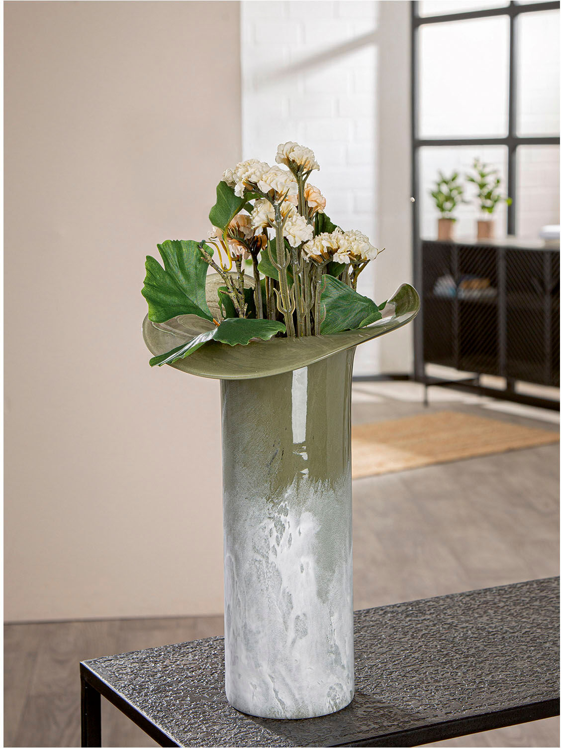 GILDE "Vase Ambos grün" grün B/H/T: 27cm x 36cm x 27cm