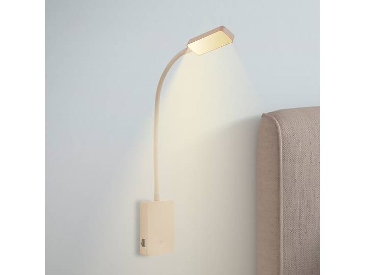 Applique de lecture LED 8 x 56 x 3cm Beige/Beige Matériau : Matière plastique Type de matière synthétique : Polypropylène LED Module LED