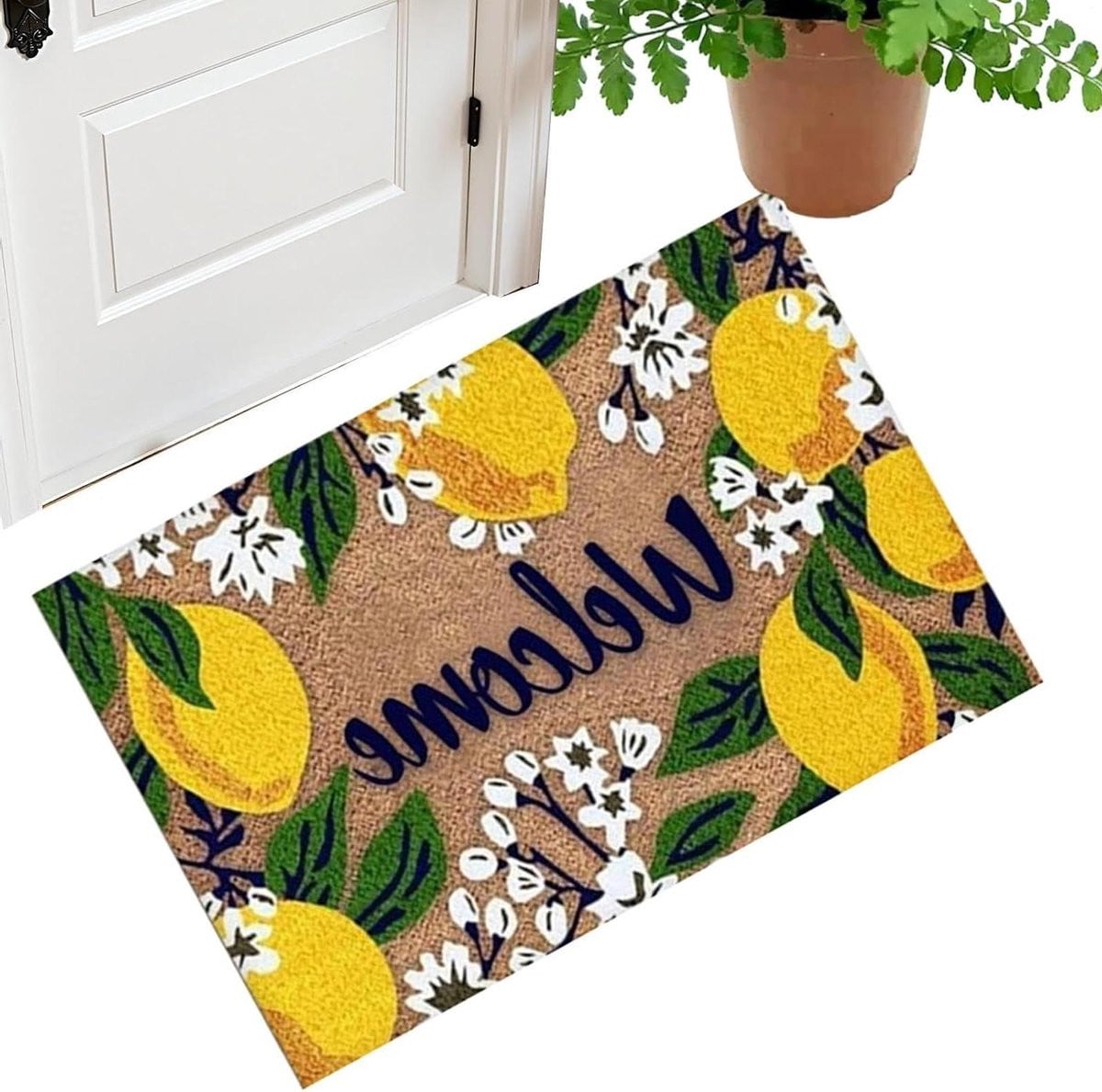 Deurmat Citroenbloesem Geel - Antislip Entree Vloerkleed - 60 x 40 cm