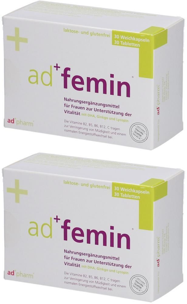 ad* femin® Adfemin Monatspackung 30 Weichkaps.+30 Tabl. x2 2x1 St Kombipackung