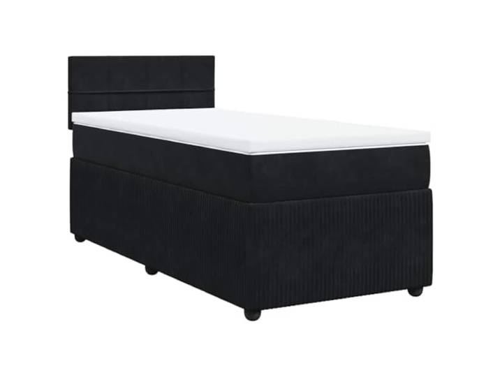 PUGYNBK Boxspringbett, 90 x 190 cm, mit Samtmatratze Taschenfedern, waschbarer Matratzenschoner, Latten, atmungsaktive Unterstützung