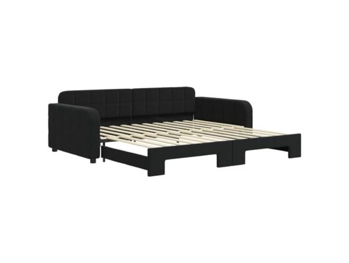 vidaXL Tagesbett Ausziehbar Schwarz 100x200 cm Samt