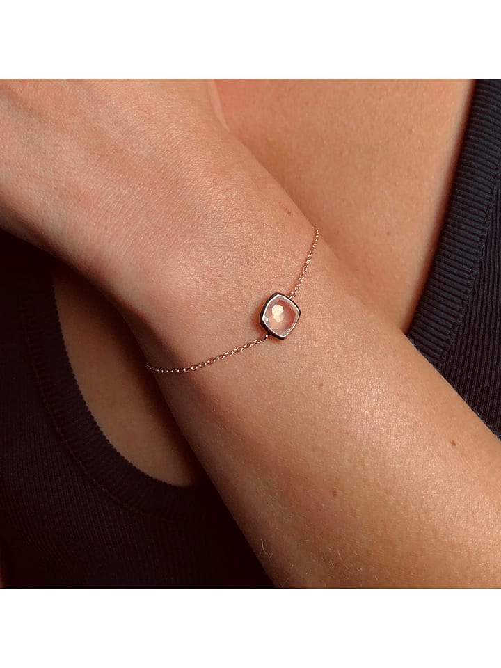 Les Petites Précieuses Rosévergold. Armkette mit Edelstein - onesize