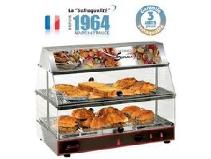 Vitrine chaude avec bloc lumineux - GN 1/1 - 2 niveaux - Sofraca