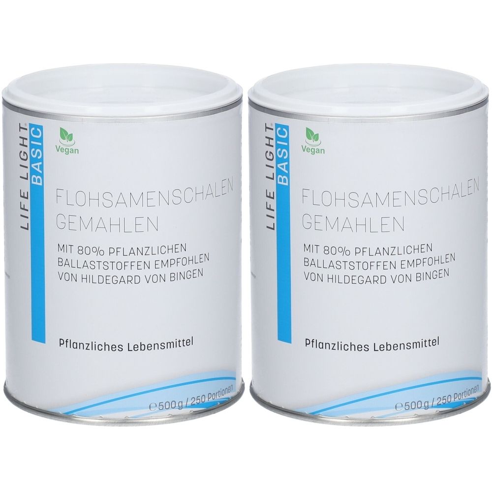 Life Light Flohsamen Schalen gemahlen x2 2x500 g Pulver