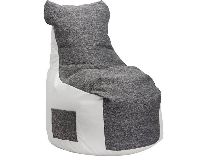 Boxxx Sitzsack, Grau, Weiss, Textil, Füllung: Styroporkugeln, 85x100x85 cm, Indoor, Wohnzimmer, Sessel, Sitzsäcke