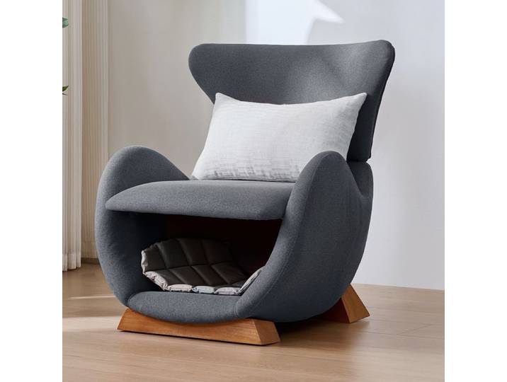 Fauteuil lounge design - Forme requin-baleine - Adapté aux animaux - Tissu anti-griffes - 66x69x76 cm