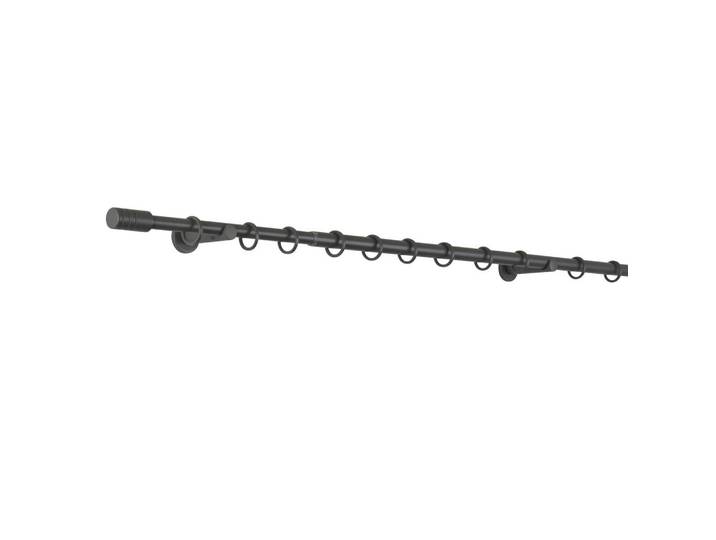 Vorhangstangenset, Dunkelgrau, Metall, 120 cm, Europäischer Sicherheitsstandard, Heimtextilien, Vorhänge, Vorhangstangen, Vorhangstangenset