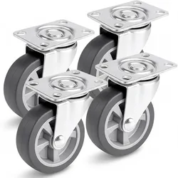 PRIOstahl Lenkrollen 4 x Graue Rollen 50mm Möbelrollen Laufrollen drehbar für Möbel Bettkasten