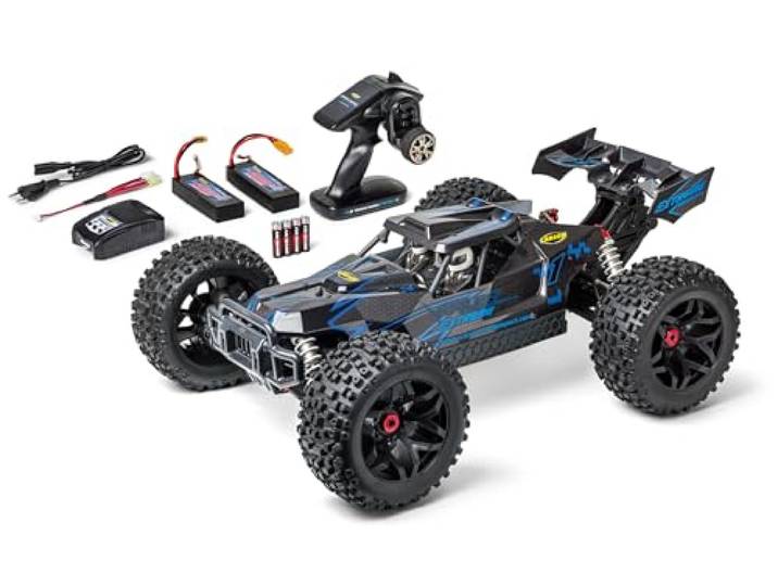 Carson 500409074 1:8 Virus Extreme 2.4G 100% RTR blauw - RC-buggy, op afstand bestuurbare auto, off-road, hoge kwaliteit, RC-voertuig, RC-auto 70 km/u, RC-auto