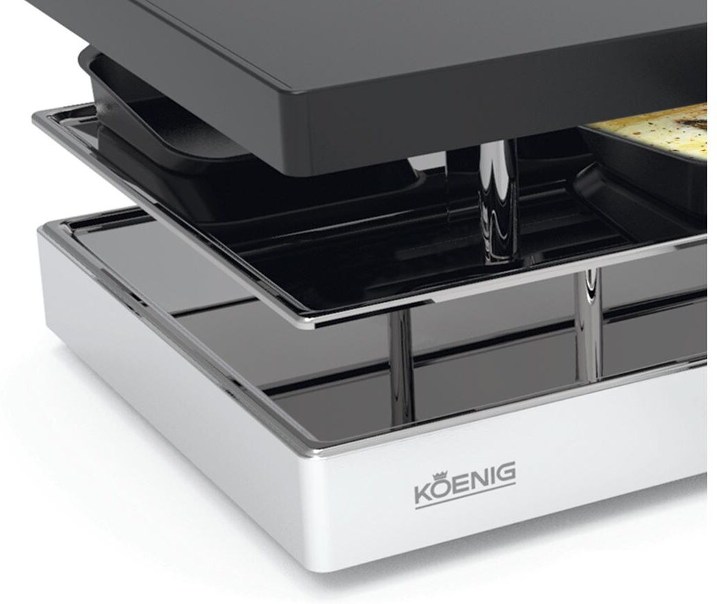 KOENIG Raclette "Elegance 8 Pers", silber (schwarz, silberfarben), Raclettes, Raclette schwarz, silberfarben Einheitsgröße
