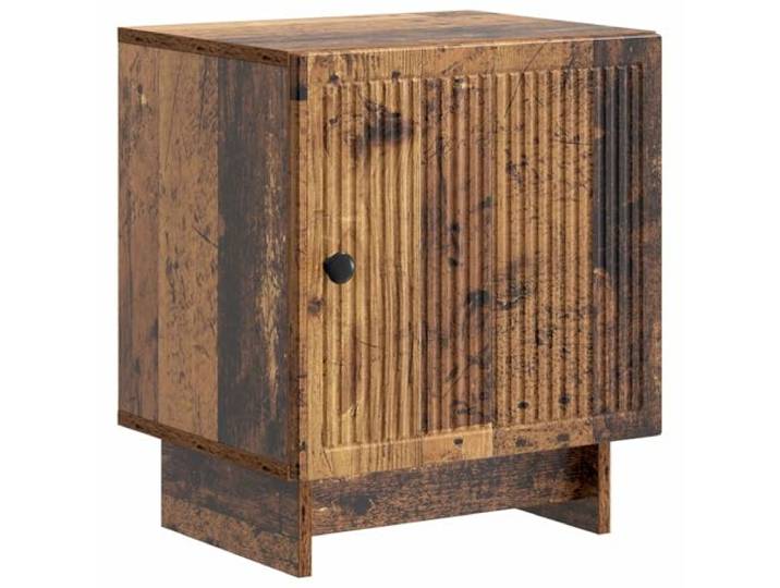 KUPTYERFG Nachttisch Altholz 43x34,5x50 cm Holzwerkstoff Nachtschrank Kompakter Beistellschrank im Vintage-Design mit Schublade für Schlafzimmer und Wohnzimmer, pflegeleicht und stabil.