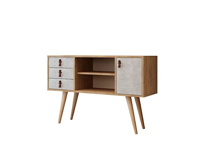 WELL HOME MOBILIARIO & DECORACIÓN Konsole, 100% Melaminbeschichtete Spanplatte, Eiche, Weiß