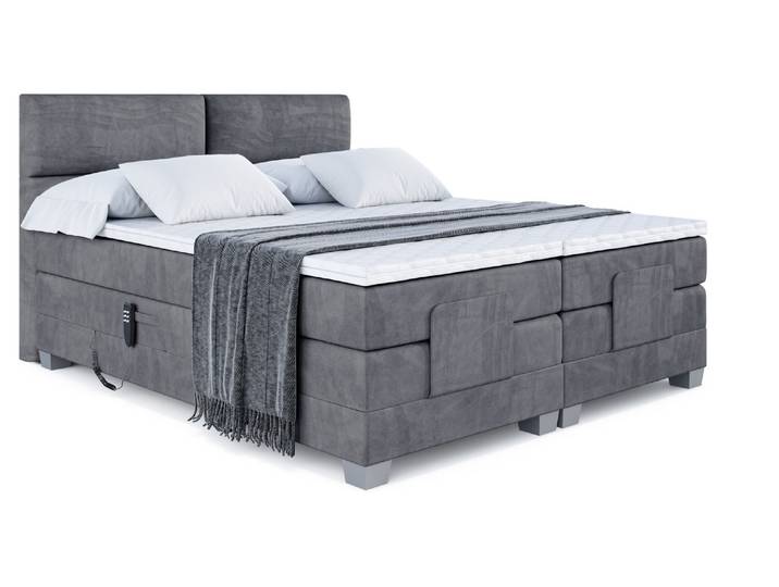 Elektrisches Boxspringbett MAYA EL 140x200 cm Dunkelgrau - Casablanca 2315
