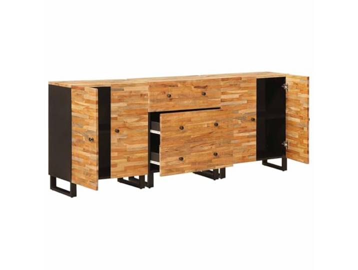 YUTAASU Sideboard 3er Set Braun 60 x 33 x 75 cm Massivholz Mango