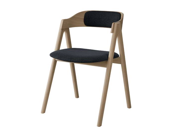Stuhl HAMMEL FURNITURE Mette by Hammel , , weiß pigmentierter lack, weiß pigmentierter lack, dunkelgrau, B:52cm H:75cm T:54cm, Massivholz, Stoff, Stühle, Stuhl, Massivholz, gepolsterte Sitz- & Rückenlehne, versch. Farbvarianten