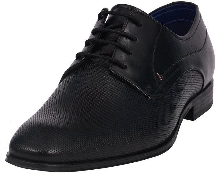 Schnürschuh BUGATTI, Herren, Gr. 45, Synthetik, schwarz, Nappaleder, Schuhe Schnürschuh, mit eleganter, feiner Prägung, Freizeitschuh, Halbschuh, Schnürschuh schwarz 45, Synthetik