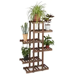 Relaxdays Blumenregal aus Holz Dunkelbraun
