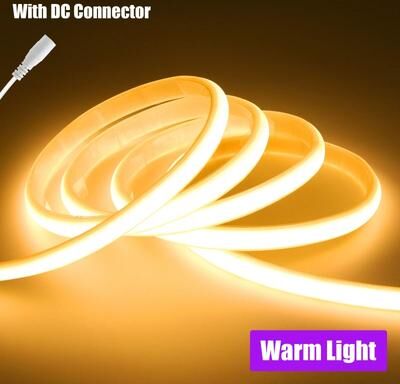Uplift Picks IP67 COB LED Strip Light 12V 24V Waterproof Flexible Neon Tape warm Light 24 V 6m