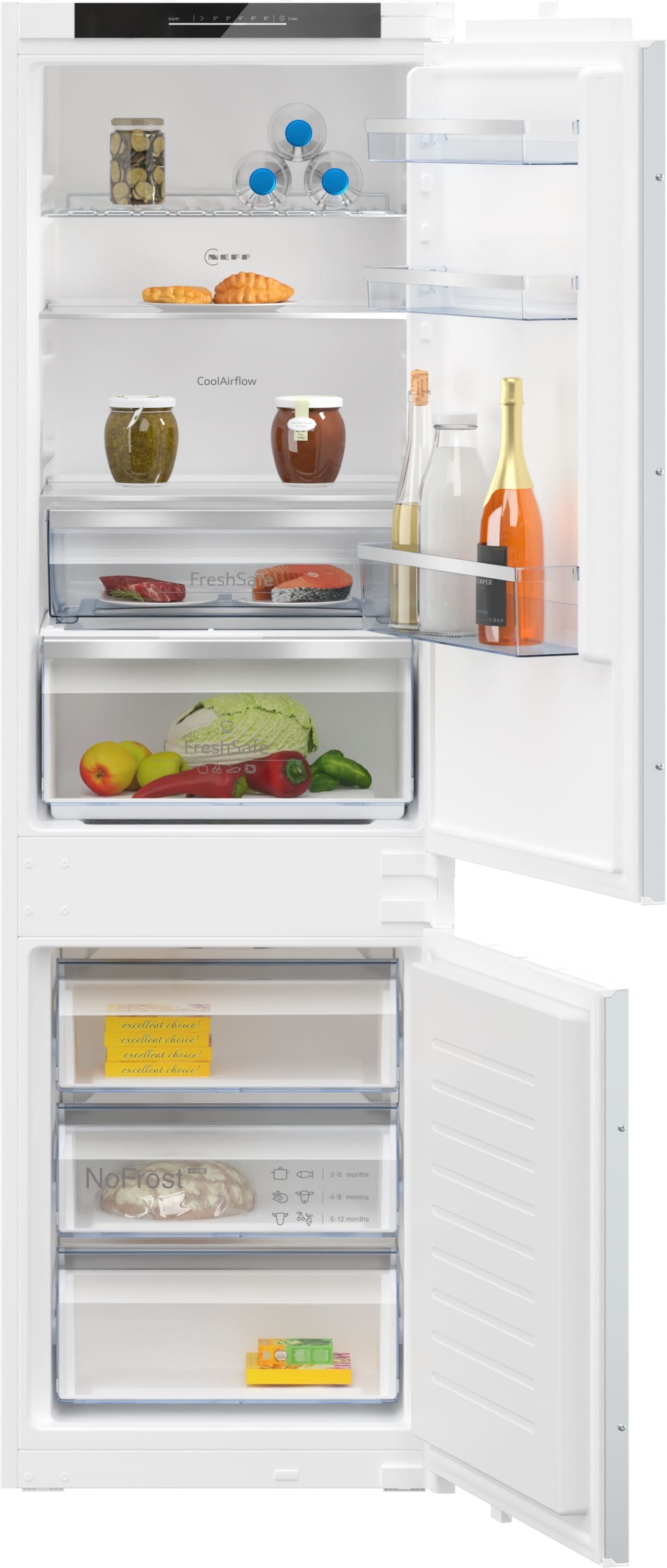 Neff N50 KI7862SE0 Schlepptür 184 l / 76 l 177,5 cm Einbau Kühl-/Gefrierkombination 234 kWh NoFrost